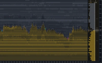The same twenty minutes of liquidity in gold and grey — every colour and opacity is configurable