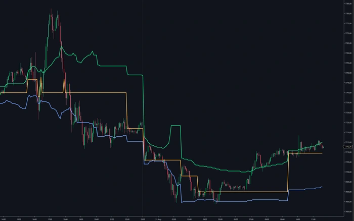 Volume profile levels: point of control, value area high and value area low, each with a price marker at the right edge